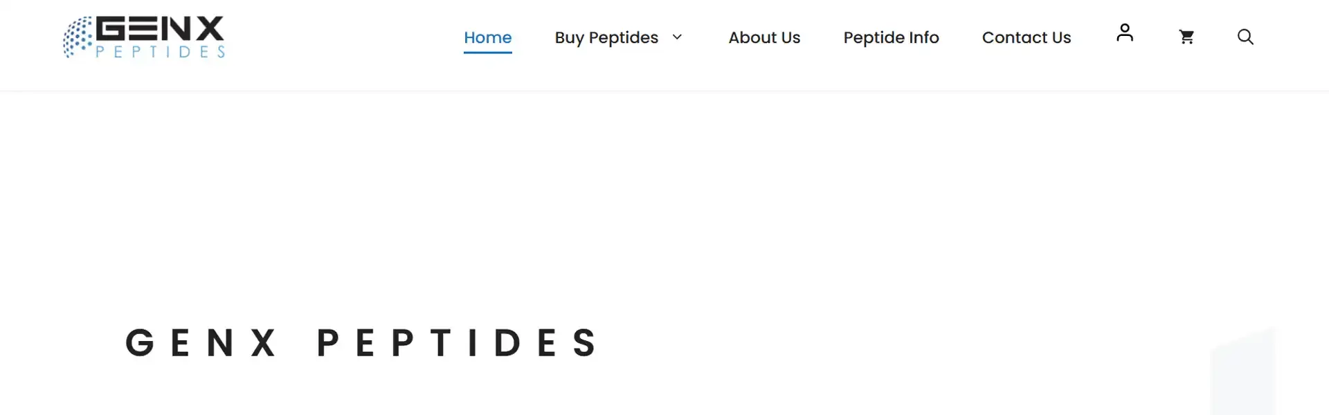 GENX Peptides storefront banner