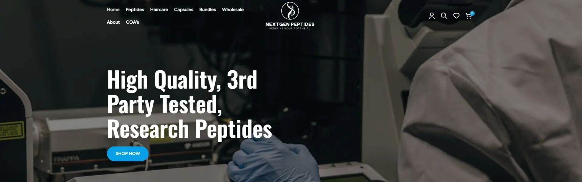 NextGen Peptides storefront banner