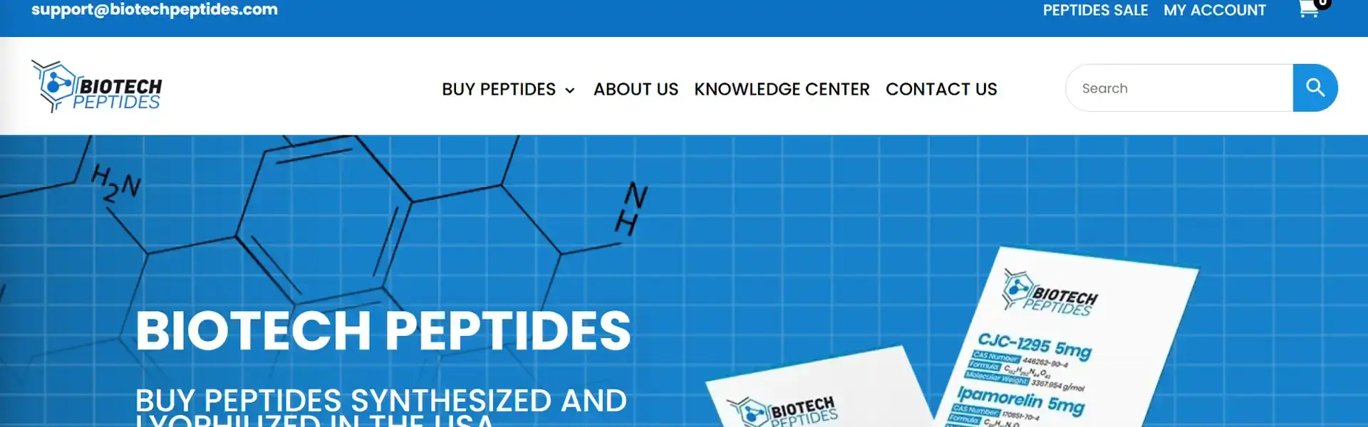 Biotech Peptides storefront banner