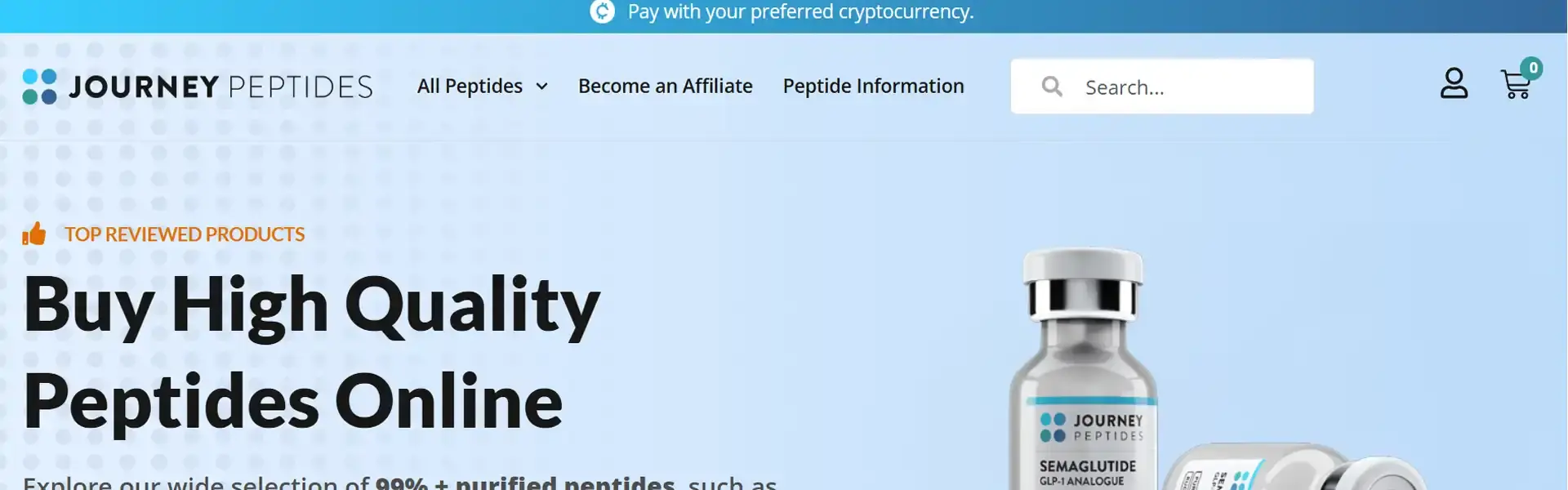 Journey Peptides storefront banner