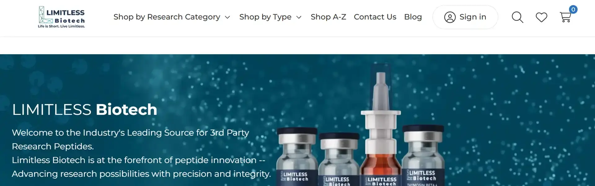 Limitless Life Nootropics storefront banner