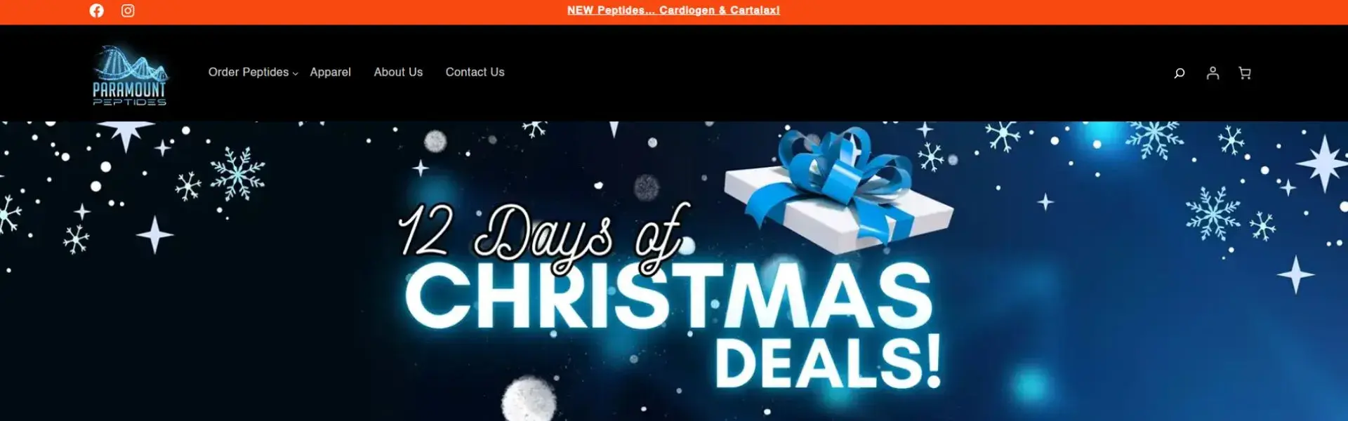 Paramount Peptides storefront banner