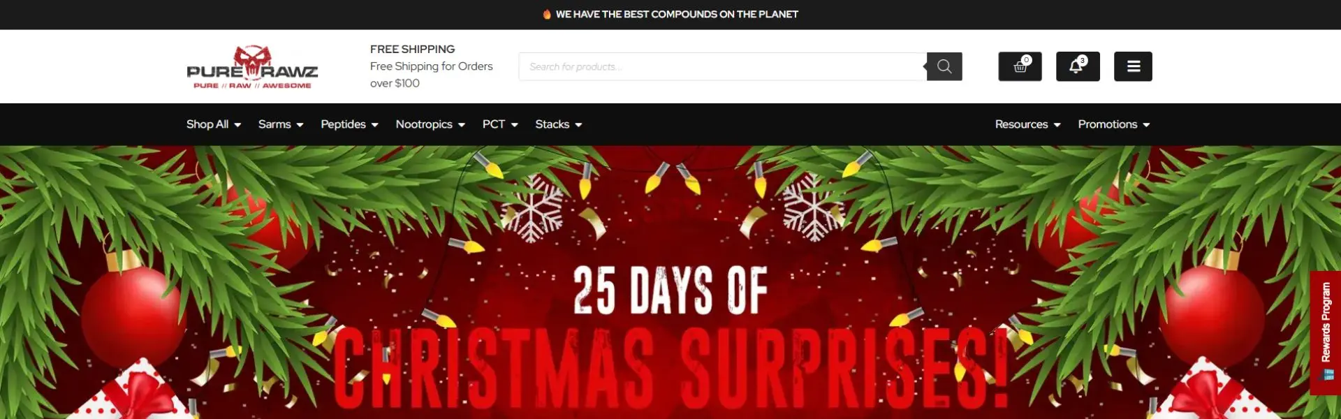 PureRawz storefront banner