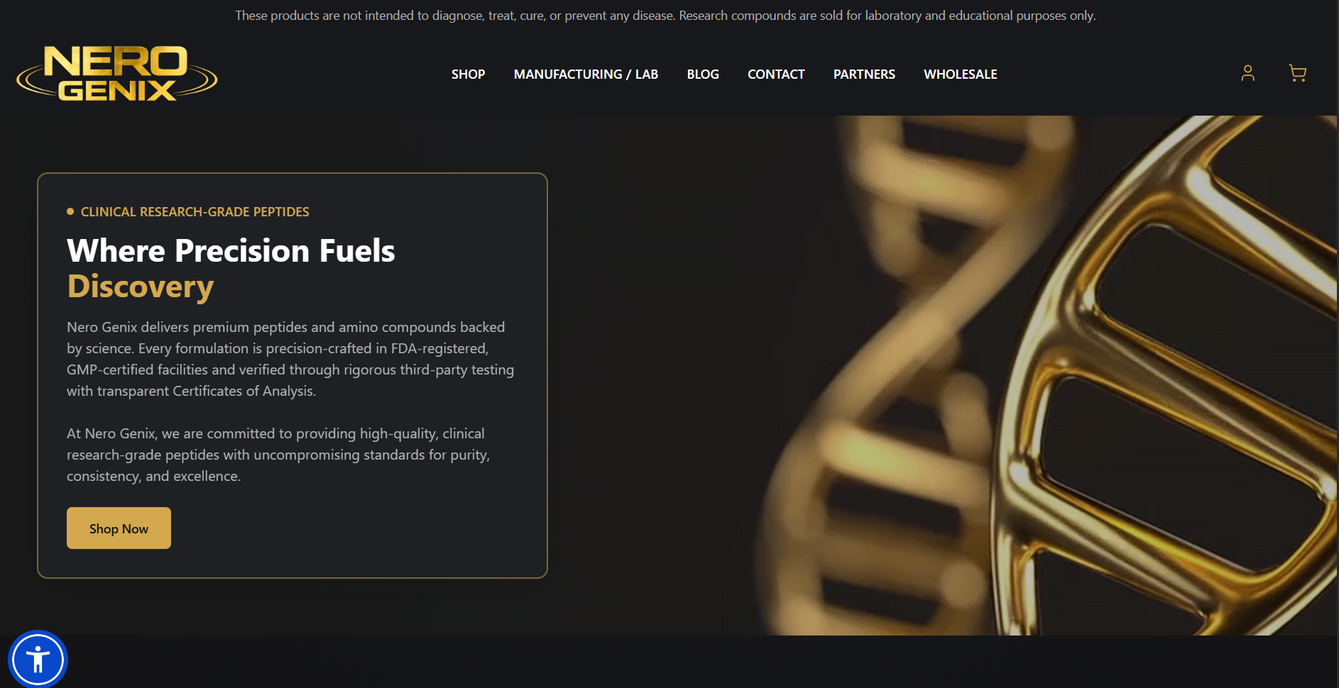 Nero Genix storefront banner
